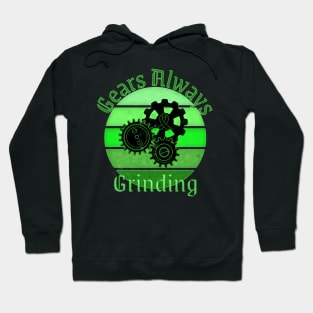 Mental Health Awareness Gears Always Grinding Overthinking Retro Sunset Hoodie